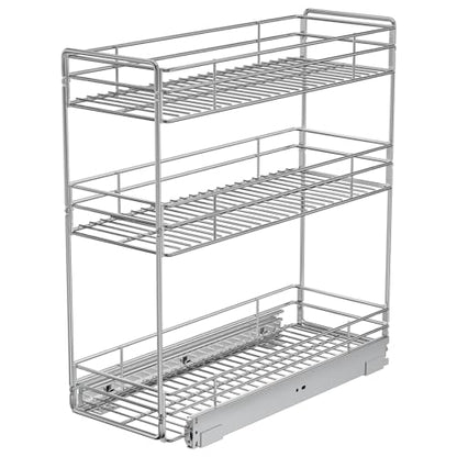 Pull Out Spice Rack Cabinet Organizer 8½" W x 20½" D, 3 Tier Heavy Duty Sliding Spice Cabinet Organization for Narrow Cabinet, Pull Out Shelves for Kitchen - size: 8½" W X 20½" D,3 Tier
