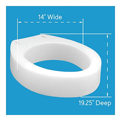 Carex Toilet Seat Riser, Elongated Raised Toilet Seat Adds 3.5 inches to Toilet Height, Assists with Bending or Sitting, Bolt-On Installation Under Existing Toilet Seat, 300 Pound Weight Capacity - style: Elongated