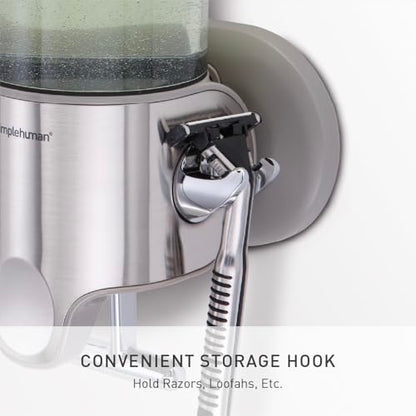 simplehuman Triple Wall Mount Pumps, Hotel-Grade Refillable 3-Chamber Shampoo Conditioner Body Wash Shower Dispenser, T-Bar Lever, No-Drill Install, for Bathrooms, Hotels, and Airbnbs, Stainless Steel - size: Triple