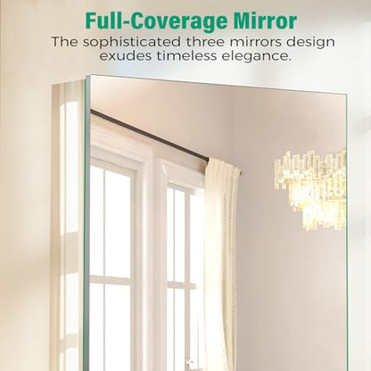 Medicine Cabinet Mirror,Bathroom Mirror with Storage 14 x 18 in | ﻿ Bathroom Medicine Cabinet With Mirror And Adjustable Shelves, Aluminum Recessed or Wall Mounted Medicine Cabinets - size: 14 x 18 inches