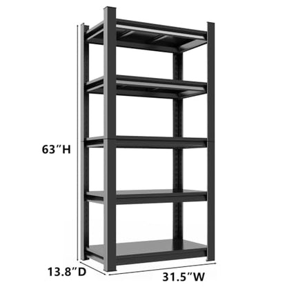 5-Tier Kitchen Shelves, Bakers Rack Metal Microwave Shelf 63" H | Large-Capacity Storage Organizer Featuring Solid Shelves for Dining Room, Pantry, Coffee Bar, 31.5”W x 13.8”D, Freestanding - size: 31"W*14"D*63"H-5 TIER