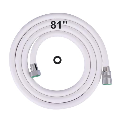 Shower Hose, 81 Inches Extra Long Shower Head Hose Extension for Bathing Toilet Cleaning Dogs Bathroom Bathing White Handheld Shower Hose - color: White, size: 81inch