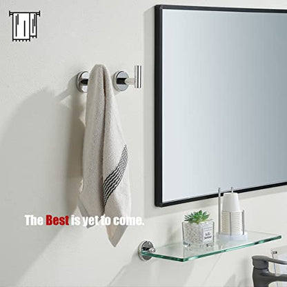 JQK Chrome Bathroom Towel Hook, 304 Stainless Steel Coat Robe Clothes Hook for Bathroom Kitchen Garage Wall Mounted (Pack of 2), TH100-CH-P2 - color: Chrome, size: 2 Pack