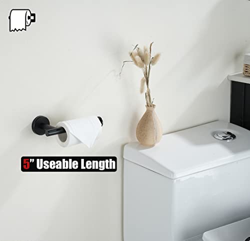 JQK Black Toilet Paper Holder, 5 Inch 304 Stainless Steel Thick 0.8mm Tissue Paper Dispenser, Matte Black Wall Mount, 2 Pack, TPH120-PB-P2 - color: Black, size: Knob(2 Pack)