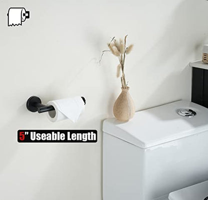 JQK Black Toilet Paper Holder, 5 Inch 304 Stainless Steel Thick 0.8mm Tissue Paper Dispenser, Matte Black Wall Mount, TPH120-PB - color: Black, size: Knob