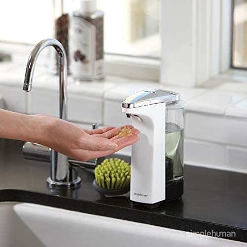 simplehuman 8 oz. Touch-Free Sensor Liquid Soap Pump Dispenser with Soap Sample,Brushed Nickel,(Pack of 6) - color: Brushed, size: 8 oz. Battery Operated (Pack of 6)