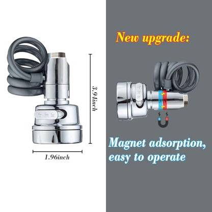 Faucet Sprayer Attachment,Kitchen Sink Sprayer, Sink Sprayer Attachment for Faucet,Kitchen Faucet Sprayer Attachment with Stretchable Hose, Faucet Extender for Kitchen Sink with 3 Water Outlet Modes