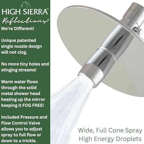 High Sierra® Lead-Free Metal 3-way Combo Shower Kit. Built in Diverter Valve Effortlessly Diverts Flow from the Fixed Shower Head to the Handheld and back - Low Flow 1.8 GPM - Matte Black - color: Matte Black, size: 1.8 GPM