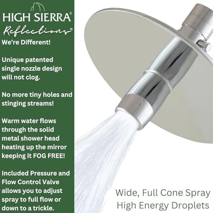 High Sierra® Lead-Free Metal 3-way Combo Shower Kit. Built in Diverter Valve Effortlessly Diverts Flow from the Fixed Shower Head to the Handheld and back - Low Flow 1.8 GPM - Brushed Gold - color: Brushed Gold, size: 1.8 GPM
