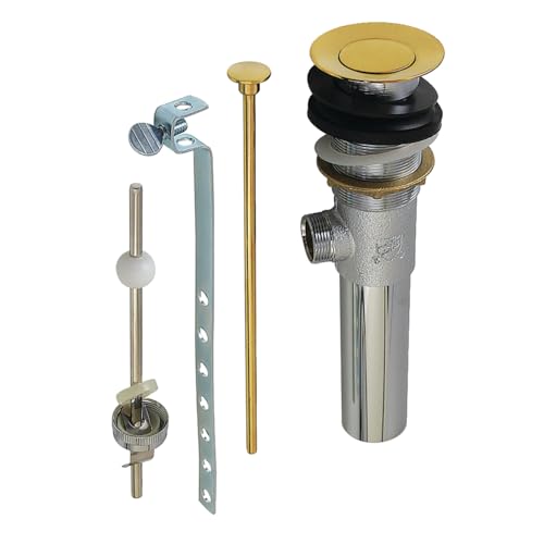 Kingston Brass KB1007SB Brass Pop-Up Drain with Overflow, Brushed Brass - color: Brushed Brass
