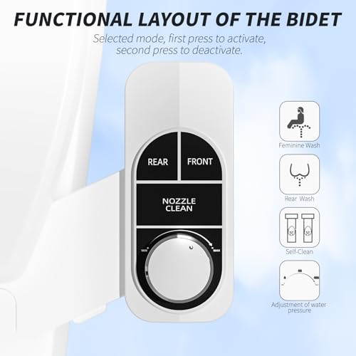 SAMODRA Non-Electric Bidet Attachment for Toilet – Self-Cleaning Dual Nozzle (Frontal & Rear Wash), Adjustable Water Pressure, Fits Most Toilets, Easy Installation (Classic Black/Silver) - color: Classic Black/Silver