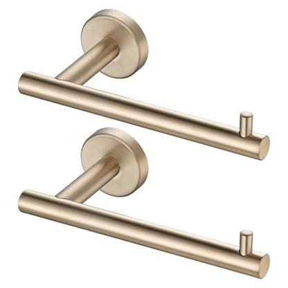 JQK Champagne Bronze Toilet Paper Holder, 5 Inch Tissue Paper Dispenser for Bathroom, 304 Stainless Steel Thick 0.8mm Wall Mount 2 Pack, TPH100-CB-P2 - color: Champagne Bronze, size: Bar(2 Pack)