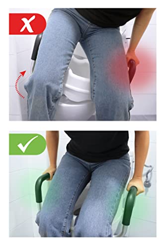 PEPE Mobility Raised Toilet Seat with Handles and Lid for Elderly 4" High, Fits Round and Elongated up to 15" Wide, Commode Seat with Sturdy Brackets, Medical Aid - color: White