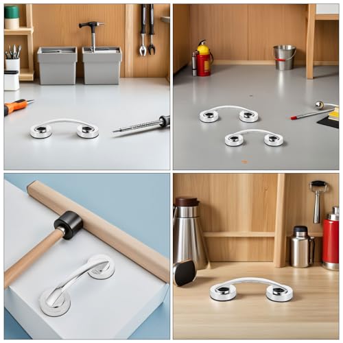 2pcs Suction Cup Grab Bars for Bathroom Safety – Thickened Large Silver Portable Support Handles with Strong Adhesive, Removable Non-Drill Shower Handrails for Seniors and Elderly