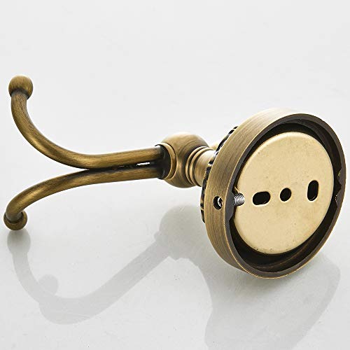 BATHSIR Antique Brass Towel Bar Set, Adjustable Bathroom Accessories Include Expandable Towel Holder Toilet Paper Holder Towel Ring Robe Hook Retro Carved Style Hardware 4 Piece Wall Mount