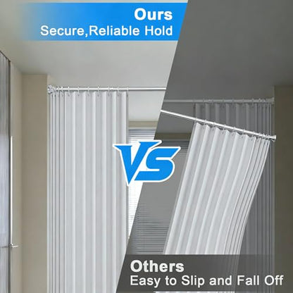 Silver Shower Curtain Rod Adjustable 30-74 Inch, 7/8"Diameter 304 Stainless Steel Never Rust Non Slip Heavy Duty Tension Rod, No-Drill Spring Curtain Rod for Bathroom Kitchen - color: Silver, size: 30-74 Inch