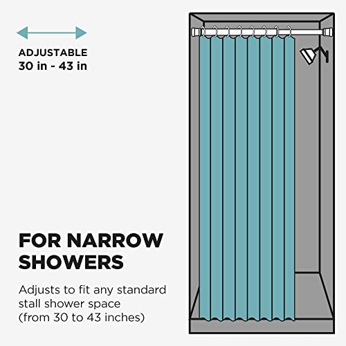 Zenna Home NeverRust Adjustable Tension Shower Curtain Rod, Rustproof and Stall-Sized, 30 to 43 Inches, Chrome - color: Chrome, size: 30" to 43" (Stall Size)