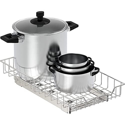 Simple Houseware Under Cabinet Pull Out Sliding Shelf, 21" Dx11 W, Chrome - size: 21" D x 11" W