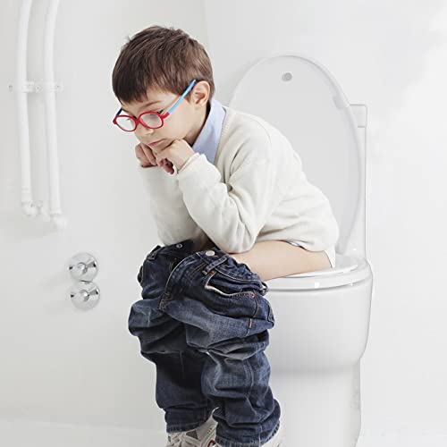 Hibbent Potty Training Toilet Seat, Built-in Magnetic Seat, Lid with Cover, Never Loosen and Slow Close Convertible Toilet Seat for Kids, Adult and Child (White, Elongated) - style: Classic Elongated 18.5"