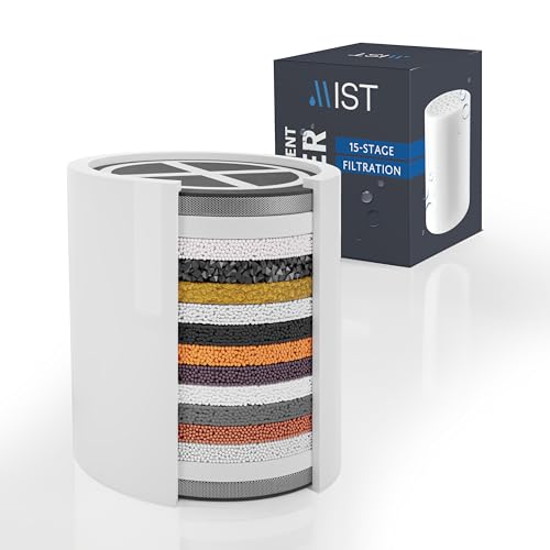 Mist - 15 Stage Filtered Shower Head Replacement Cartridge, Universally Compatible With Any Similar Design, Shower Water Softener with High Output, Long Lasting-Shower Filter For Hard Water (1 pack) - style: Replacement Filter, 1 Pack