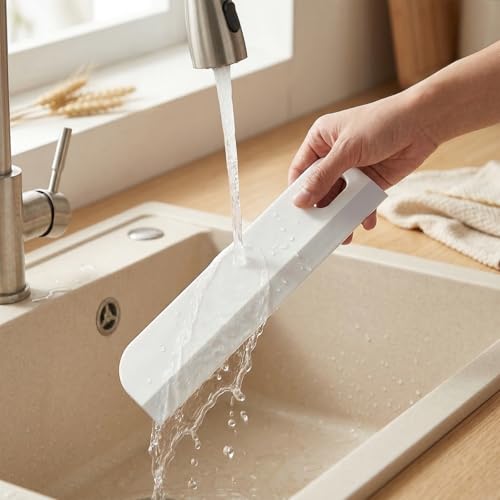Small Rubber Squeegee for Sink All-Purpose Soft Silicone Squeegee | Mini Scrubber Scraper Tool For Kitchen Shower Glass Door Mirrors Bathroom Countertops Dishes Car Windows