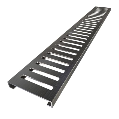 Redi Trench 36 In x 60 In Single Curb Tileable Shower Pan with Left Drain and Linear Brushed Nickel Grate - color: Left Drain, Single Curb, Brushed Nickel