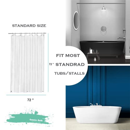 Frosted Plastic Shower Curtain Liner, 72x72 Inch Lightweight Translucent Plastic Bathroom Shower Showroom Inner Curtain with Rustproof Metal Grommet Holes and Weighted Magnets - color: A02-frosted, size: 72"W x 72"L (Pack of 1)