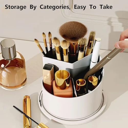 Concealed Toothbrush Holder, Covered Toothbrush Holders for Bathrooms, 360 Rotating Clear Dustproof Waterproof 3 Slots Makeup Brush Holder, Toothbrush Makeup Brush Holders with Cover。 (white1) - color: White1