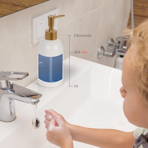 Natheeph 14OZ Soap Dispenser for Bathroom/Kitchen Fill Hand Soap/Dish Soap | Ceramic Soap Dispenser Refillable Shampoo/Lotion/Liquid/Detergent for Bathroom/Kitchen, Soap Pump Dispenser Bottle, 2PC White - color: 2pc White