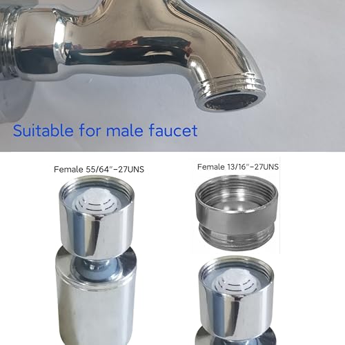 Big Angle Rotate Kitchen Sink Faucet Aerator,kitchen faucet nozzle aerator,faucet extender, 360 degree swivel sprayer for sink tap head.(80° Angle 3 adapters) - color: 80° Angle 3 adapters