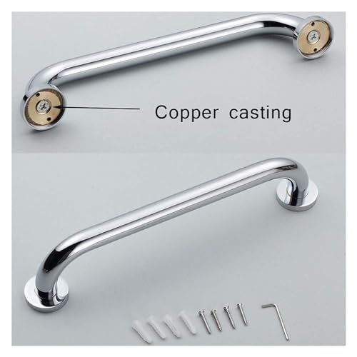 Grab Rails Bathroom Copper Grab Bar, Polished Chrome Anti-Slip Grab Rails for Bathtub, Safety Shower Handrails Support Rail, Towel Rack, Looks Good and Very Secure Toilet