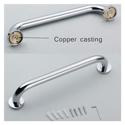 Grab Rails Bathroom Copper Grab Bar, Polished Chrome Anti-Slip Grab Rails for Bathtub, Safety Shower Handrails Support Rail, Towel Rack, Looks Good and Very Secure Toilet