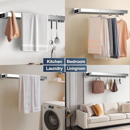 SEIDO 16 Inch Polished Chrome Towel Bar, Heavy Duty & Rust-Proof 304 Stainless Steel Bath Towel Holder, Modern Square Wall Mounted Towel Rack for Bathroom, Kitchen, RV - color: Polished Chrome, size: 16 Inch