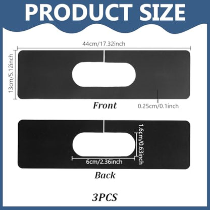AHANDMAKER 3Pcs Faucet Mat Sink Splash Guard Black Rectangle Splash Pad with Oval Hole for Kitchen Bathroom Sink Backsplash Water Catcher Behind Faucet