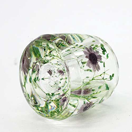 N&N Find Japan Japanese Toothbrush Holder Stand with Real Flower in Acrylic (Star Purple) - color: Star Purple