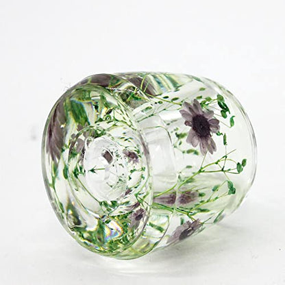 N&N Find Japan Japanese Toothbrush Holder Stand with Real Flower in Acrylic (Star Purple) - color: Star Purple