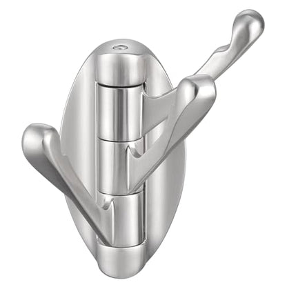 Angle Simple Bathroom Towel Hook Swivel, Robe Coat Hanger, Brushed Nickel | Zinc Alloy Foldable Robe Hook 3 Arms, Fold Flat When Not in Use, Space-Saving for Compact Rooms, Screw Wall Mount - color: Brushed Nickel, size: 1 Pack