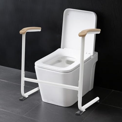 Chair Lift Assist for Elderly, Couch Stand Assist for Seniors Standing Aids Supports Devices, Heavy Duty Mobility Assistance Frame Freestanding, Bathroom Toilet Safety Rail 330 lbs Capacity, Ergonomic Handles White, 24" x 19.5" x 25.6"