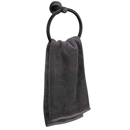 Bahroom Towel Ring,Matte Circle Hand Towel Holder,Heavy Duty Round Towel Holder Wall Mount Towel Rack Black - color: Towel Ring