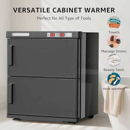 32L Hot Towel Warmer Cabinet, Large Professional Towel Heater - Black | Rust Resistant, Stainless Steel Racks, Large Capacity, Towel Warmer for Spa Massage Salon Home - color: Black, size: 32L