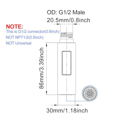 7Trees Pull Down Spray Head for Kitchen Faucet, 2-Function Bathroom Faucet Replacement Head, Water Nozzle, 1.8 GPM G1/2 Pull-Out Spray Nozzle, 0.8inch Connector (Brushed Nickel) - color: Brushed Nickel