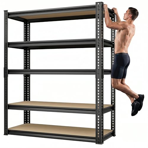 Heavy Duty Storage Shelving Unit, 5-Tier Adjustable Garage Shelves, 2025 lbs Capacity Metal Organizer Utility Rack, Freestanding for Kitchen Basement Bathroom Laundry, 36"W x 16"D x 72"H - size: 36Wx16Dx72H