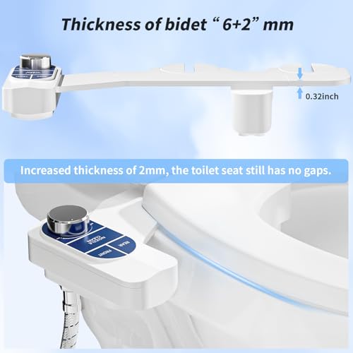 SAMODRA Non-Electric Bidet Attachment for Toilet – Self-Cleaning Dual Nozzle (Frontal & Rear Wash), Adjustable Water Pressure, Fits Most Toilets, Easy Installation (Ocean Blue) - color: Ocean Blue