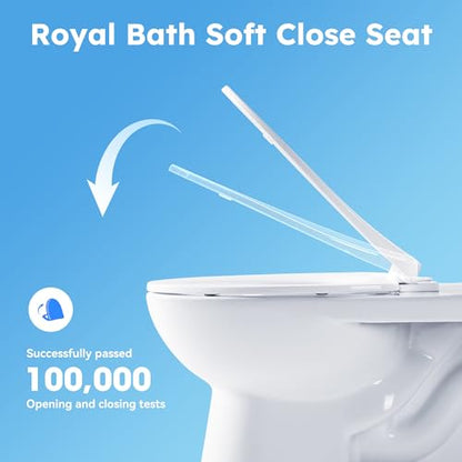 RoyalBath Elongated Two piece Toilet for Bathrooms, 12" Rough In | 17.3" ADA Height, Nano Self-Cleaning, WaterSense/MAP/CUPC Certified, 1.27 GPF 360° TSUNAMI Flush, Soft-Close Seat - size: 1.27 GPF Classical Side Flush