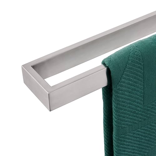 KOKOSIRI Towel Bar Brushed Nickel Bath Towel Hanger Holder 16-Inch Kitchen Rack Stainless Steel for Bathroom Hardware Wall Mount, 1 Pack B4008BR-L16 - color: Brushed Nickel, size: 16-Inch