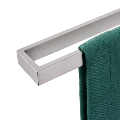 KOKOSIRI Towel Bar Brushed Nickel Bath Towel Hanger Holder 16-Inch Kitchen Rack Stainless Steel for Bathroom Hardware Wall Mount, 1 Pack B4008BR-L16 - color: Brushed Nickel, size: 16-Inch