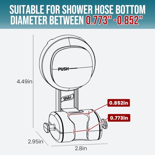 TAILI Shower Head Holder Suction,Visible Safety,with Hooks,White | height angle adjustable,handheld shower wand bracket,no-drill removable waterproof,plastic,wall mounted,universal,kids,pets - color: White& Red, size: Round