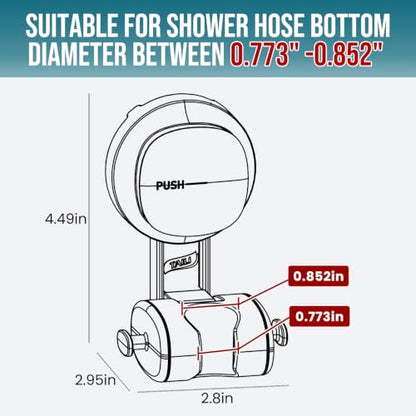 TAILI Shower Head Holder Suction,Visible Safety,with Hooks,White | height angle adjustable,handheld shower wand bracket,no-drill removable waterproof,plastic,wall mounted,universal,kids,pets - color: White& Red, size: Round