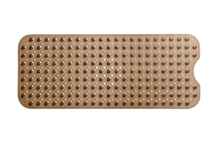 Extra-Long Non-Slip Bathtub & Shower Mat 39”x16” (Smooth/Non-Textured Tubs Only) Safe, Clean, Machine-Washable, Superior Grip&Drainage, Vinyl, Transparent Brown - color: Transparent Brown, size: 39" x 16" (Rectangular)