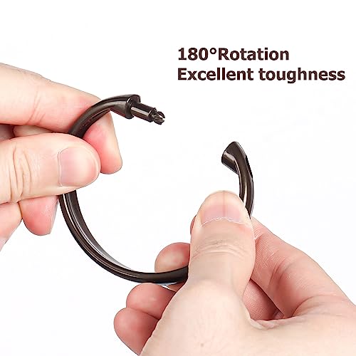Bronze Shower Curtain Hooks Rings, 12 Pcs Circular Plastic Shower Curtain Rings for Bathroom, Plastic Shower Curtain Hooks for Shower Curtain Rod, Shower Hooks Rings for Shower Curtain - color: Bronze